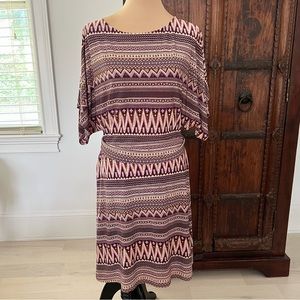 BCBGMAXAZRIA Aztec Tribal Kimono Dress